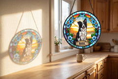 Suncatcher glowing in a kitchen window